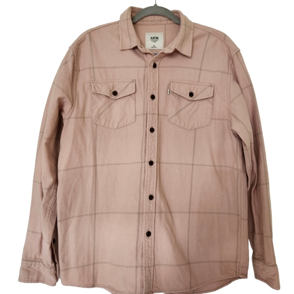 Katin Monty Plaid Flannel Button up Shirt Jacket‎ Medium Shacket